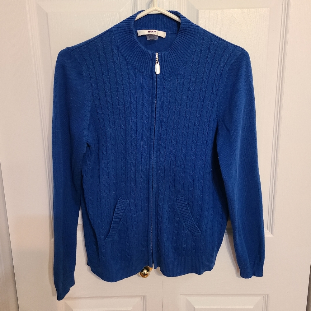 🌟Royal Blue Full Zip Cardigan Size Small Petite
